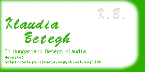 klaudia betegh business card